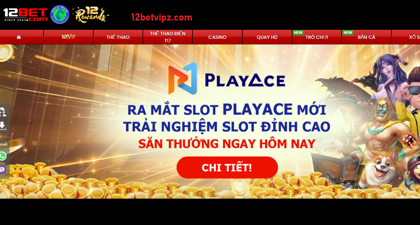 12bet Sân chơi quay hũ tại 12bet